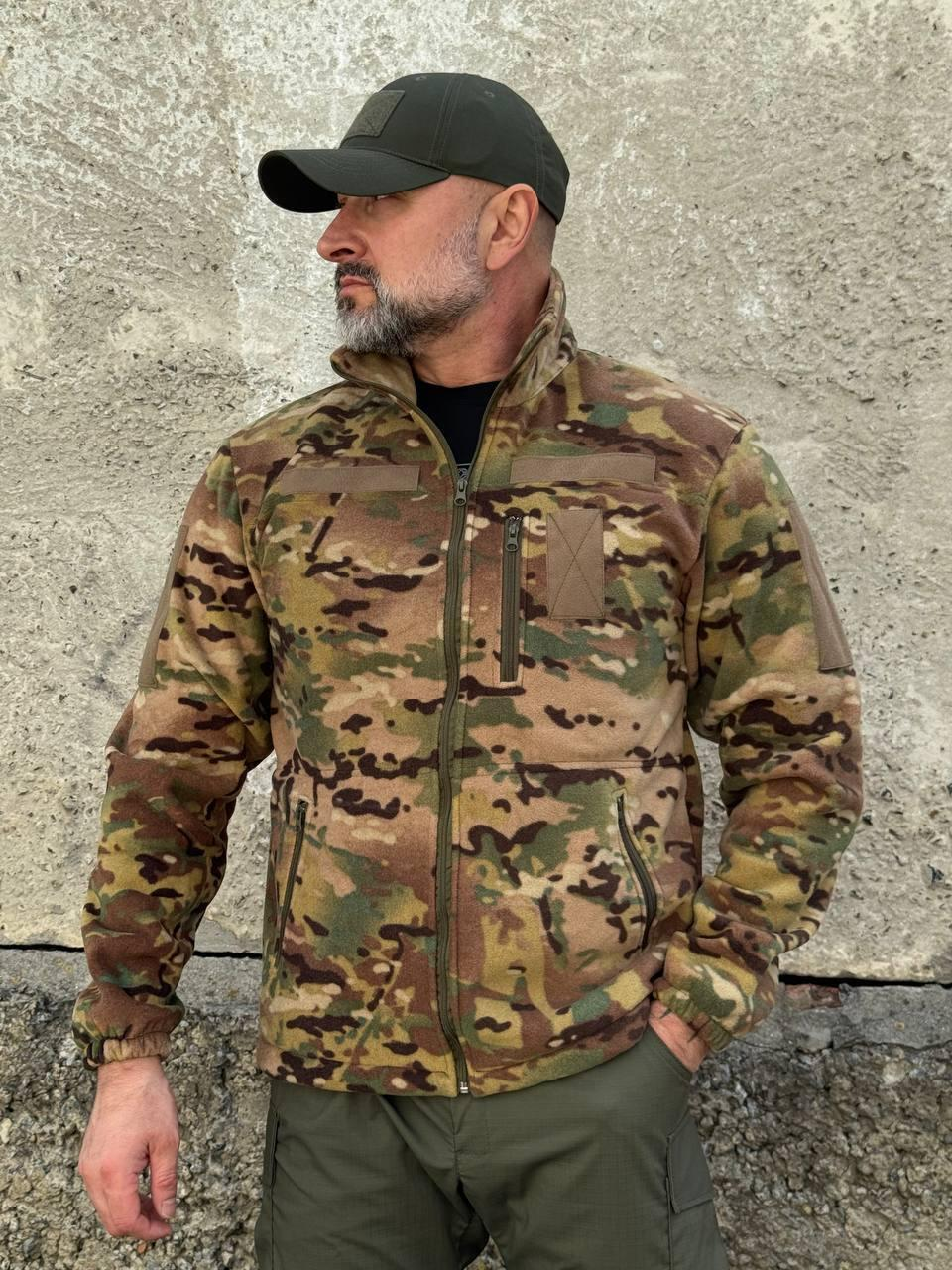 Tactical fleece sweatshirt Multicam — fleece with zipper