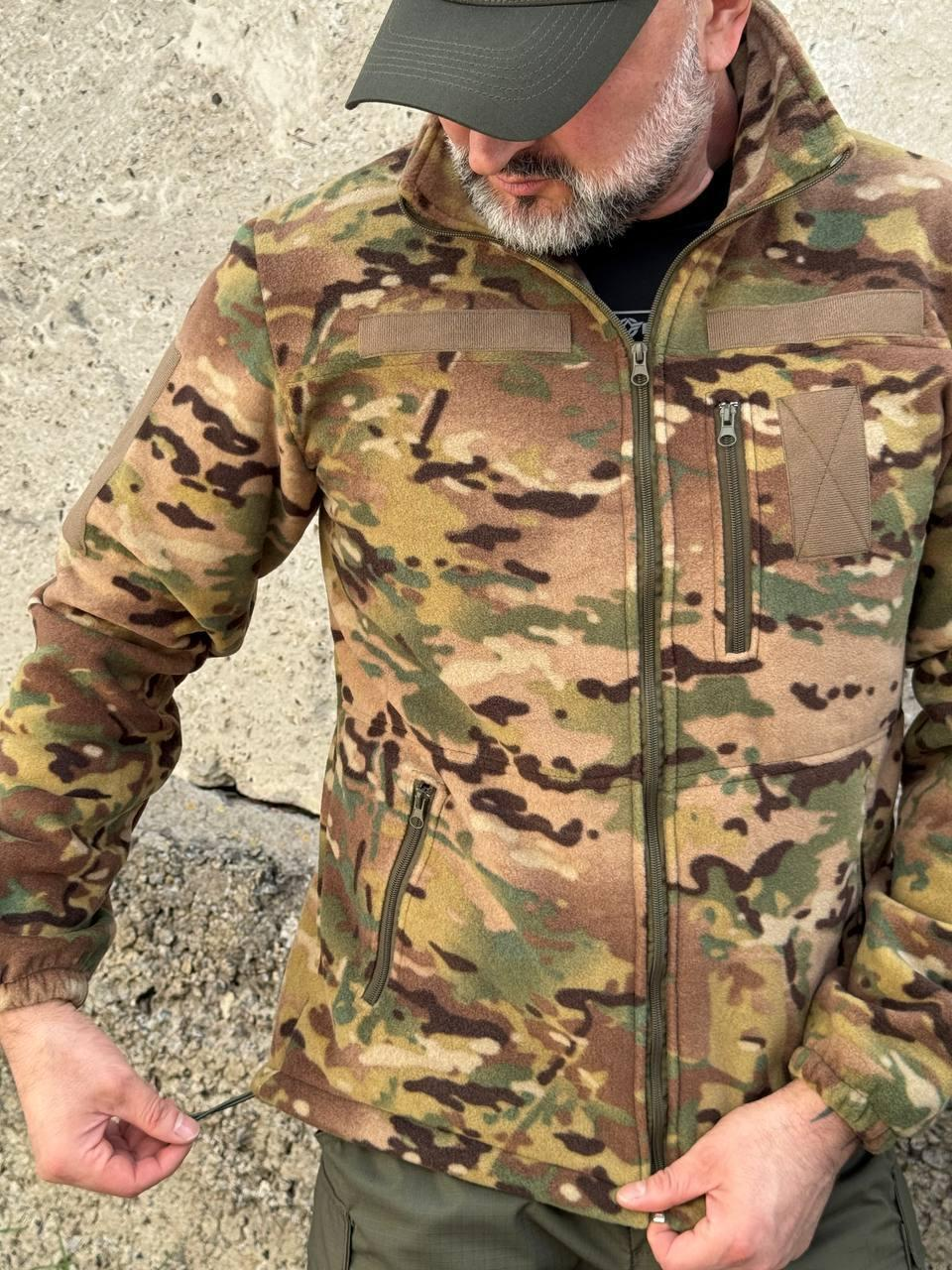 Tactical fleece sweatshirt Multicam — fleece with zipper