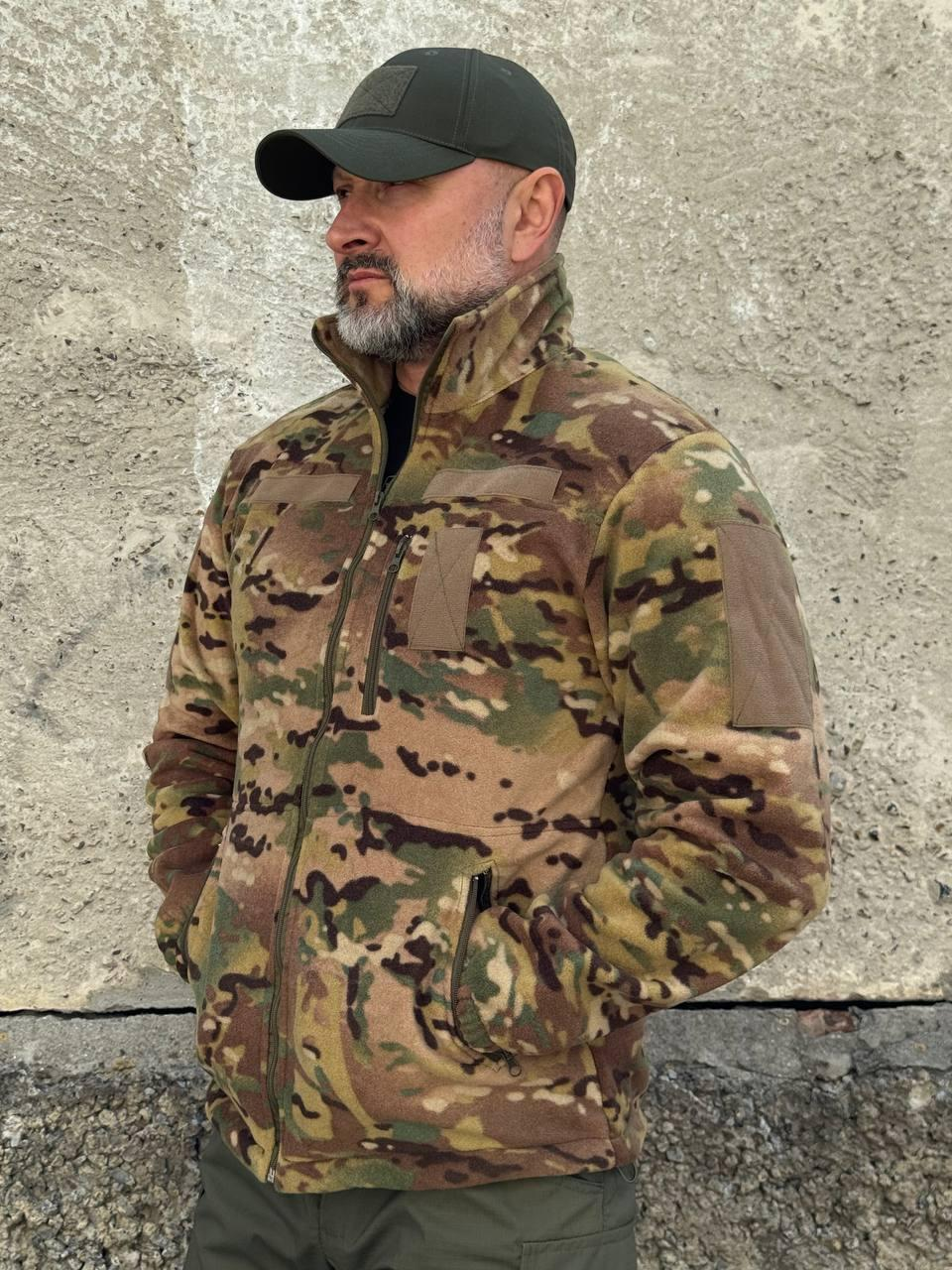Tactical fleece sweatshirt Multicam — fleece with zipper