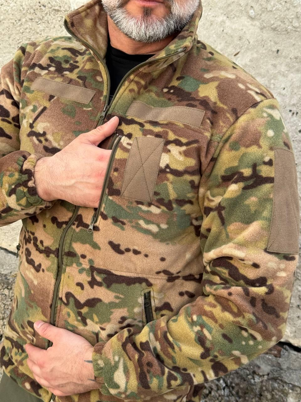 Tactical fleece sweatshirt Multicam — fleece with zipper