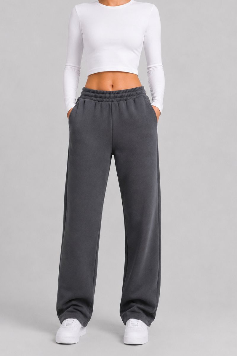 Спортивные штаны женские однотонные, цвет серый, 257R650
