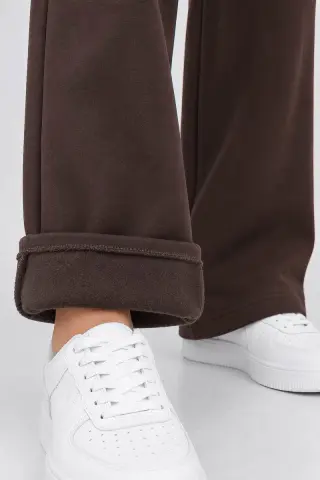 Спортивні штани жіночі однотонні, колір шоколадний, 257R650