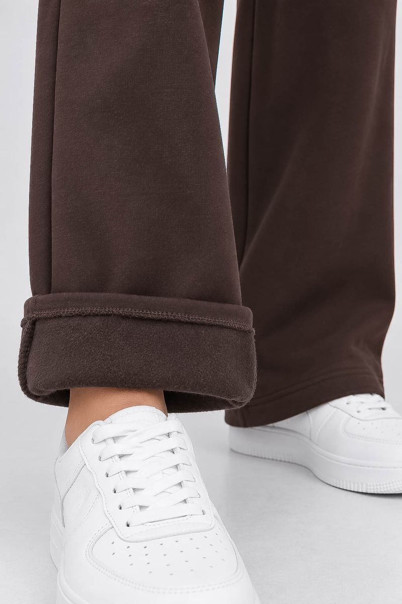 Спортивные штаны женские однотонные, цвет шоколадный, 257R650