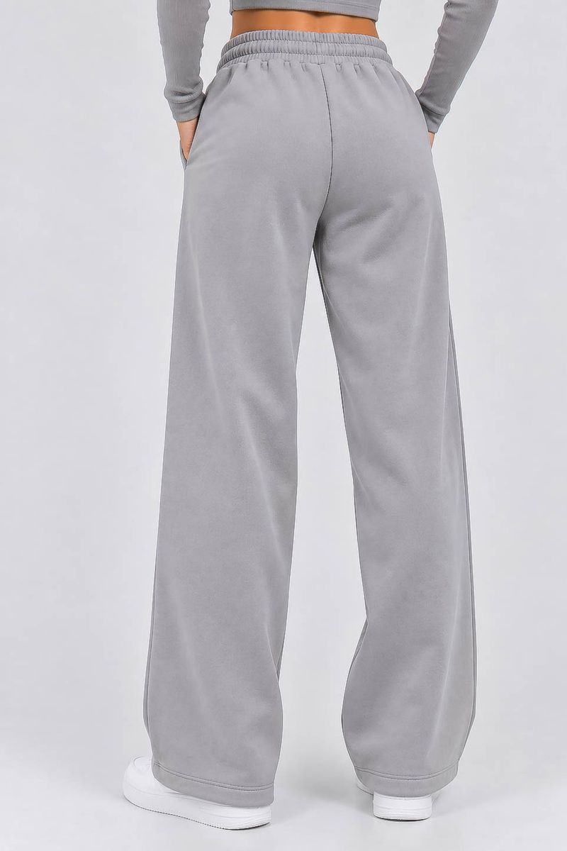 Women's solid sports pants, light gray color, 257R650