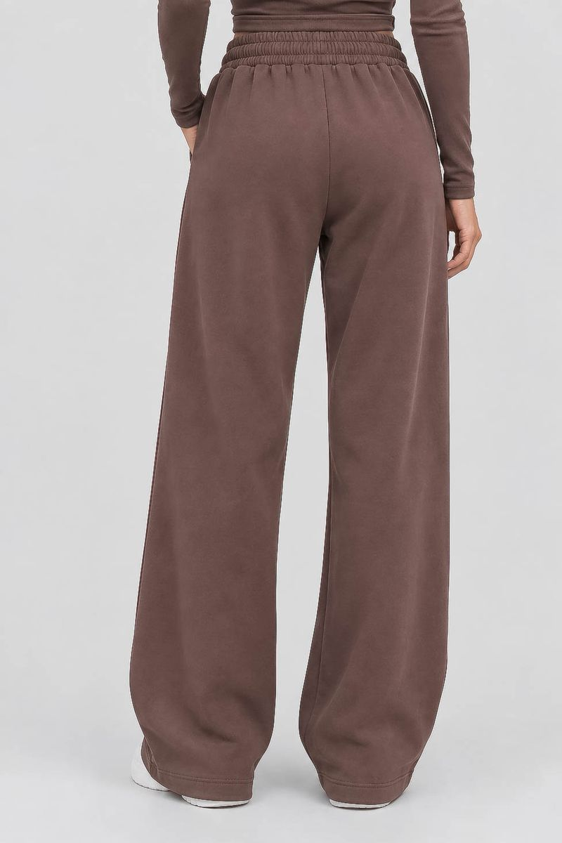 Women's solid sports pants, brown color, 257R650