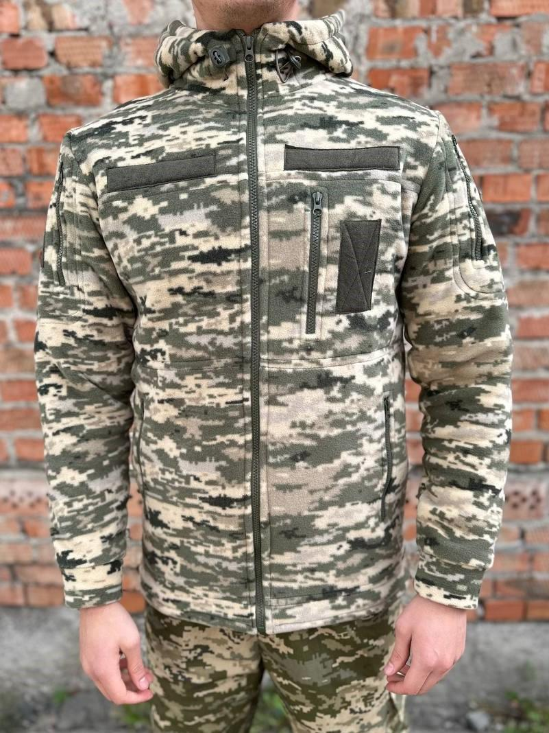 Флисовая кофта пиксель с капюшоном v2