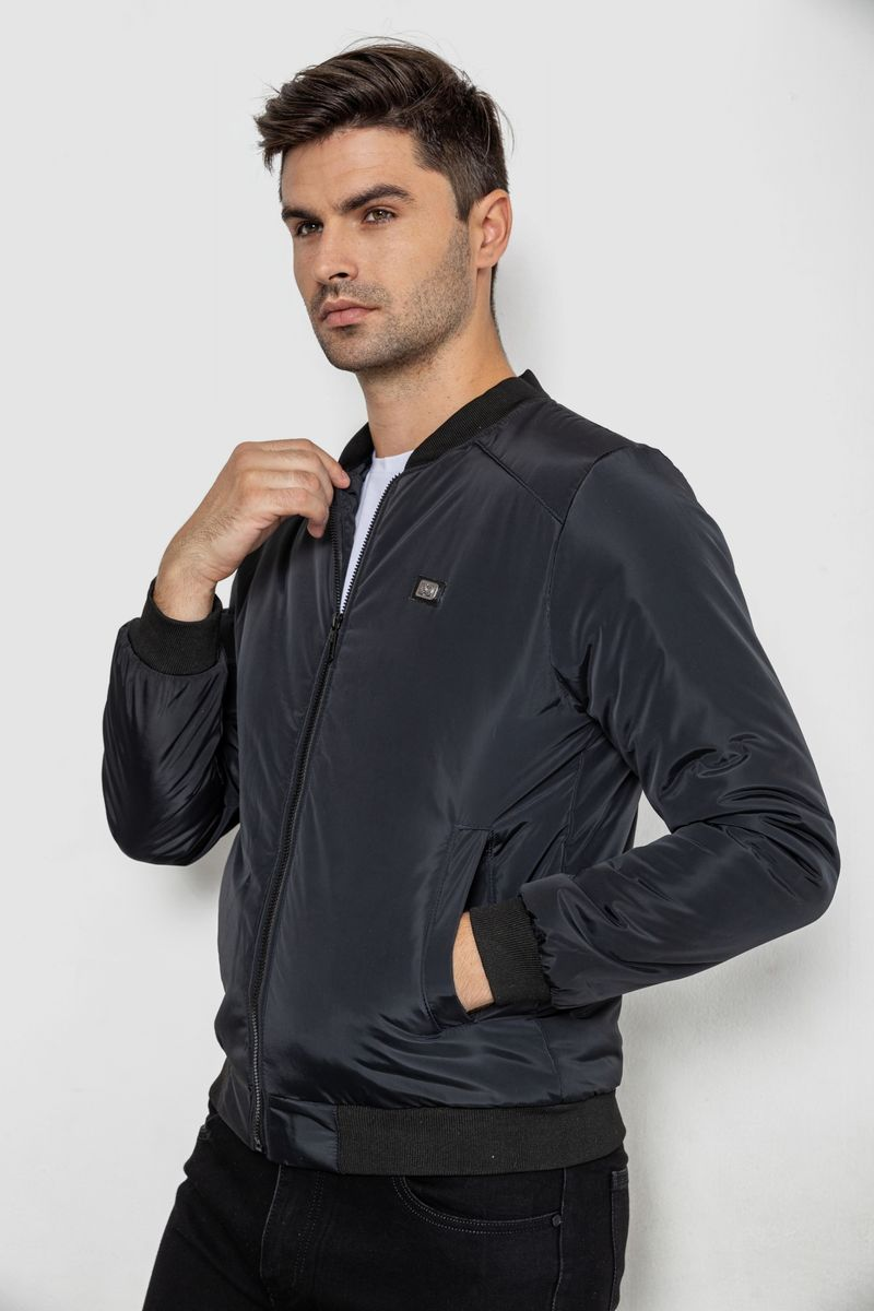 Men's Demi-Season Jacket, Black Color, 244R120