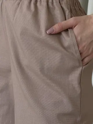 Beige Linen Palazzo Pants Merlini Torio