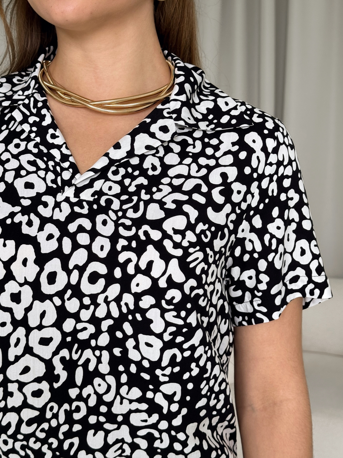 Black Floral Collar Dress in Rayon by Merlini Tarpy