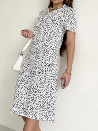 White Floral Collar Dress in Staple Merlini Tarpy