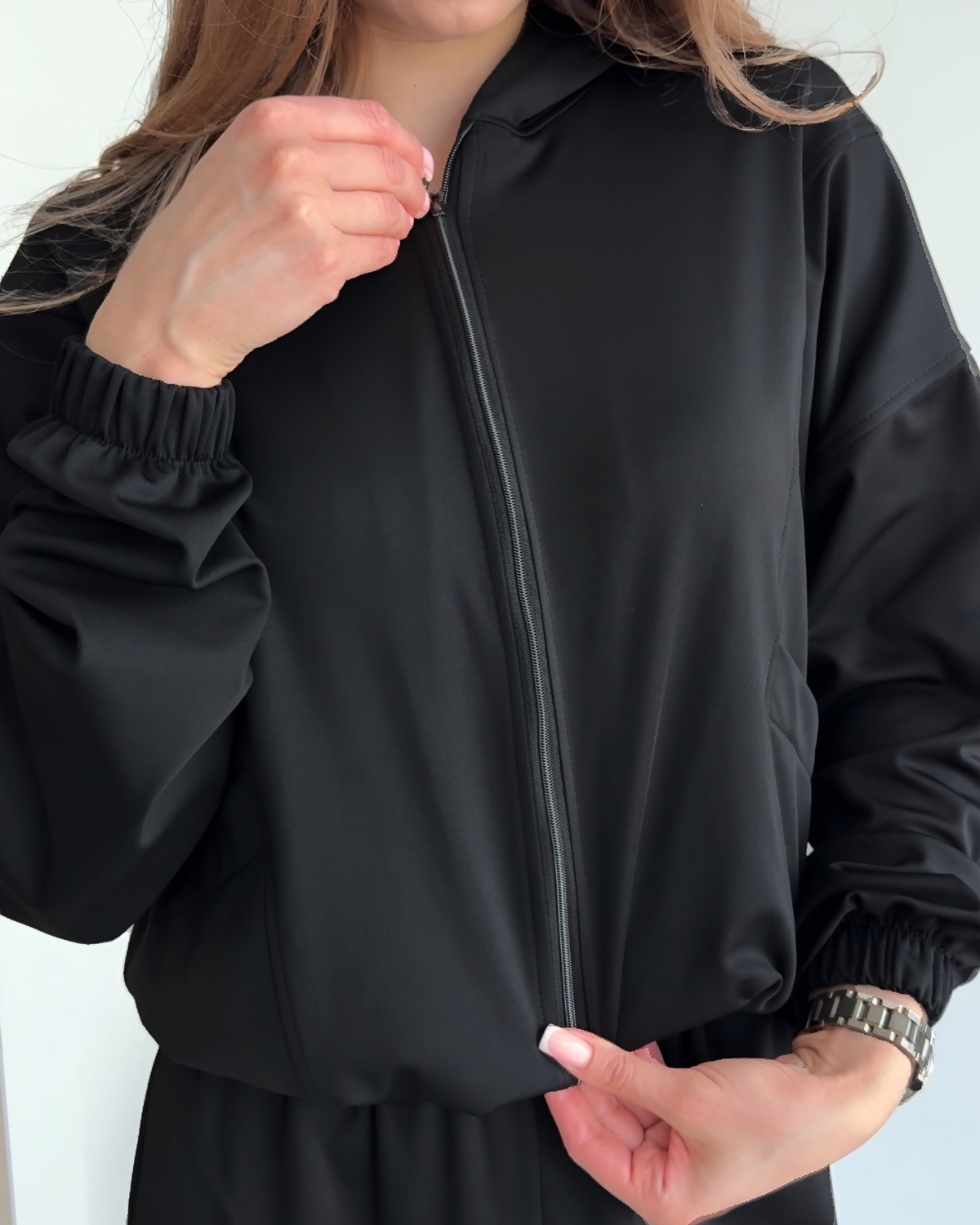 Warm transformer suit on fleece 4 in 1 black Merlini Portofino