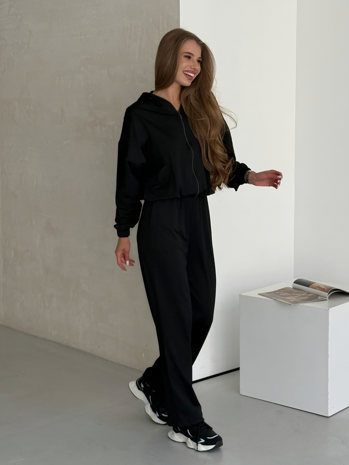 Warm transformer suit on fleece 4 in 1 black Merlini Portofino