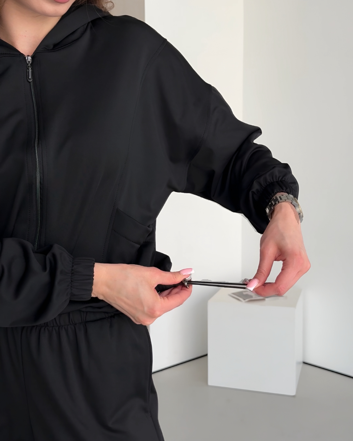 Warm transformer suit on fleece 4 in 1 black Merlini Portofino