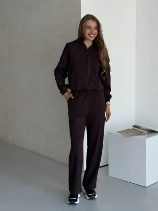 Warm transformer suit on fleece 4 in 1 chocolate Merlini Portofino