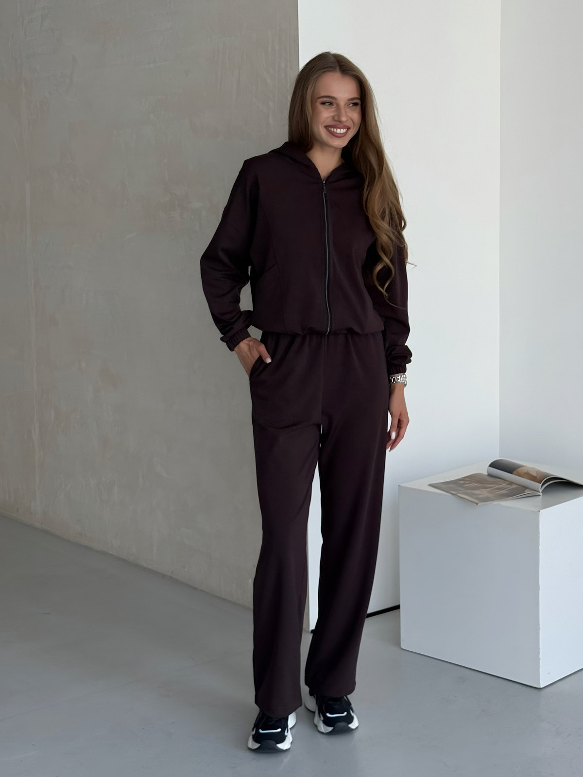 Warm transformer suit on fleece 4 in 1 chocolate Merlini Portofino