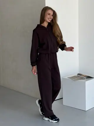 Warm transformer suit on fleece 4 in 1 chocolate Merlini Portofino