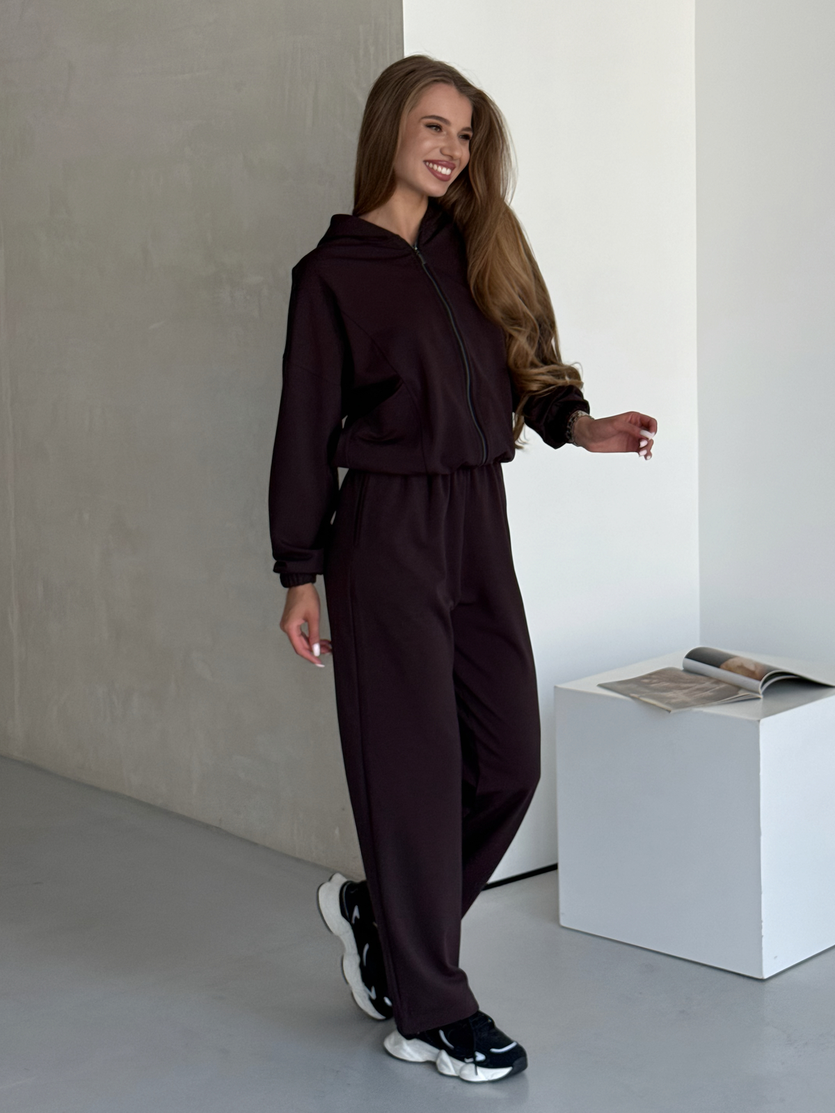 Warm transformer suit on fleece 4 in 1 chocolate Merlini Portofino