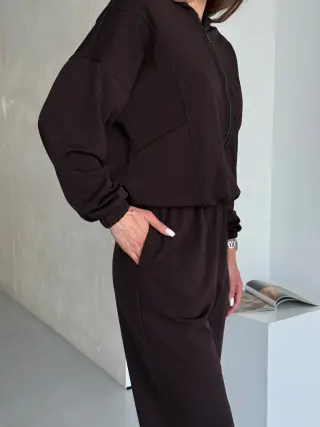 Warm transformer suit on fleece 4 in 1 chocolate Merlini Portofino