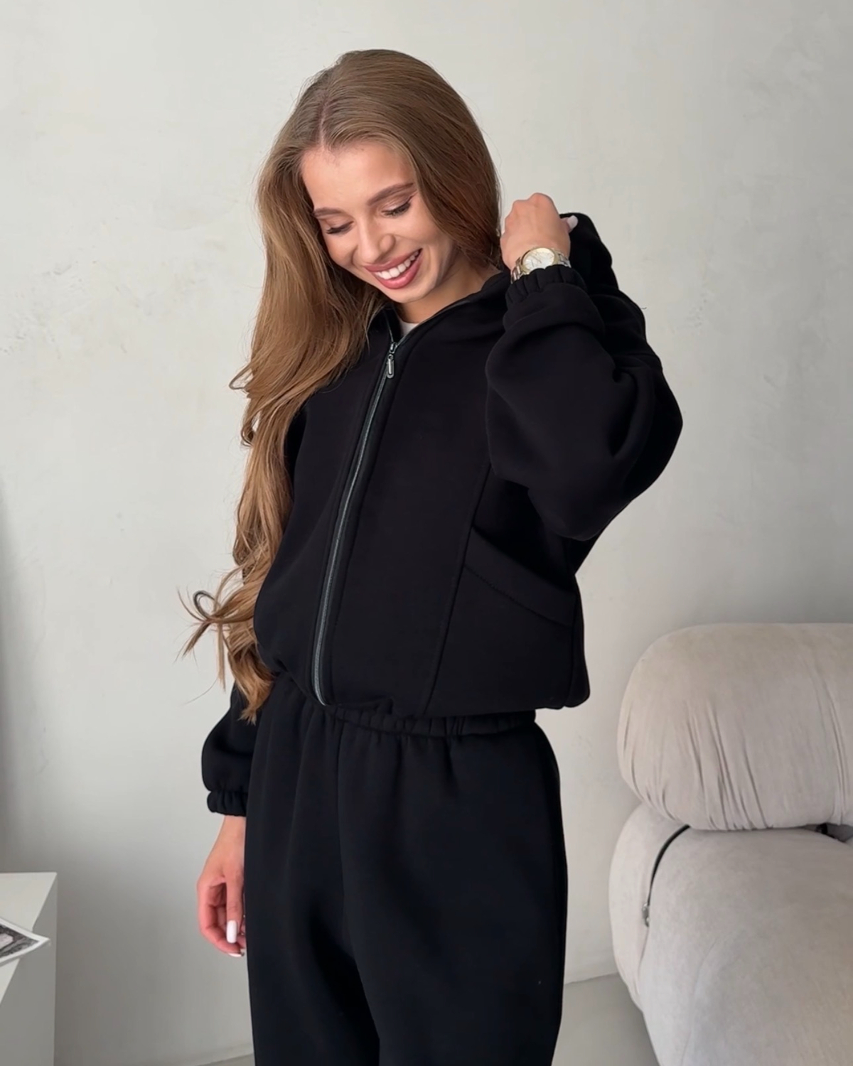 Warm fleece transformer suit 4 in 1 black Merlini Renn