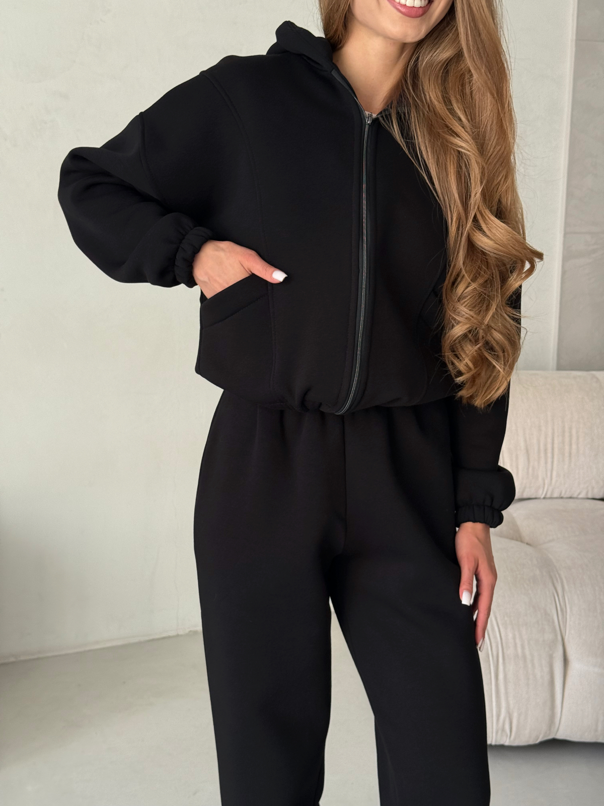 Warm fleece transformer suit 4 in 1 black Merlini Renn