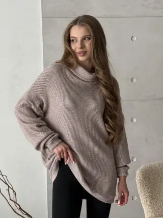Светр з високим горлом бежевий Merlini Vianor