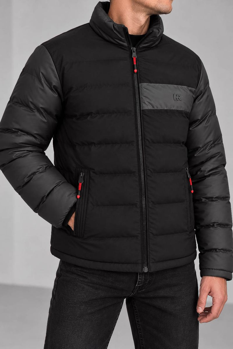 Men's demi-season jacket, black color, 214R837-5