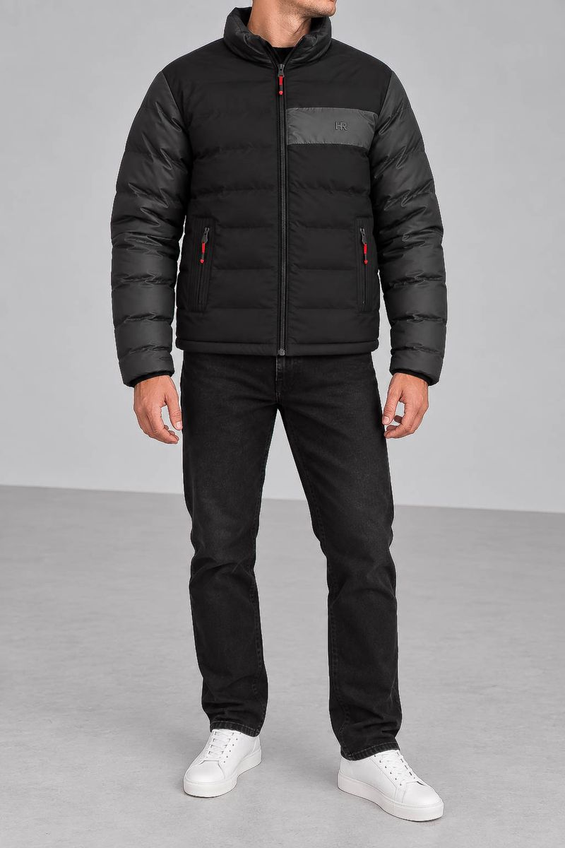 Men's demi-season jacket, black color, 214R837-5
