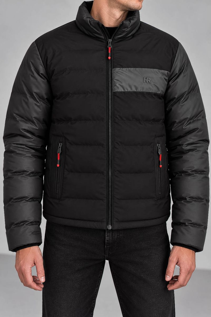 Men's demi-season jacket, black color, 214R837-5