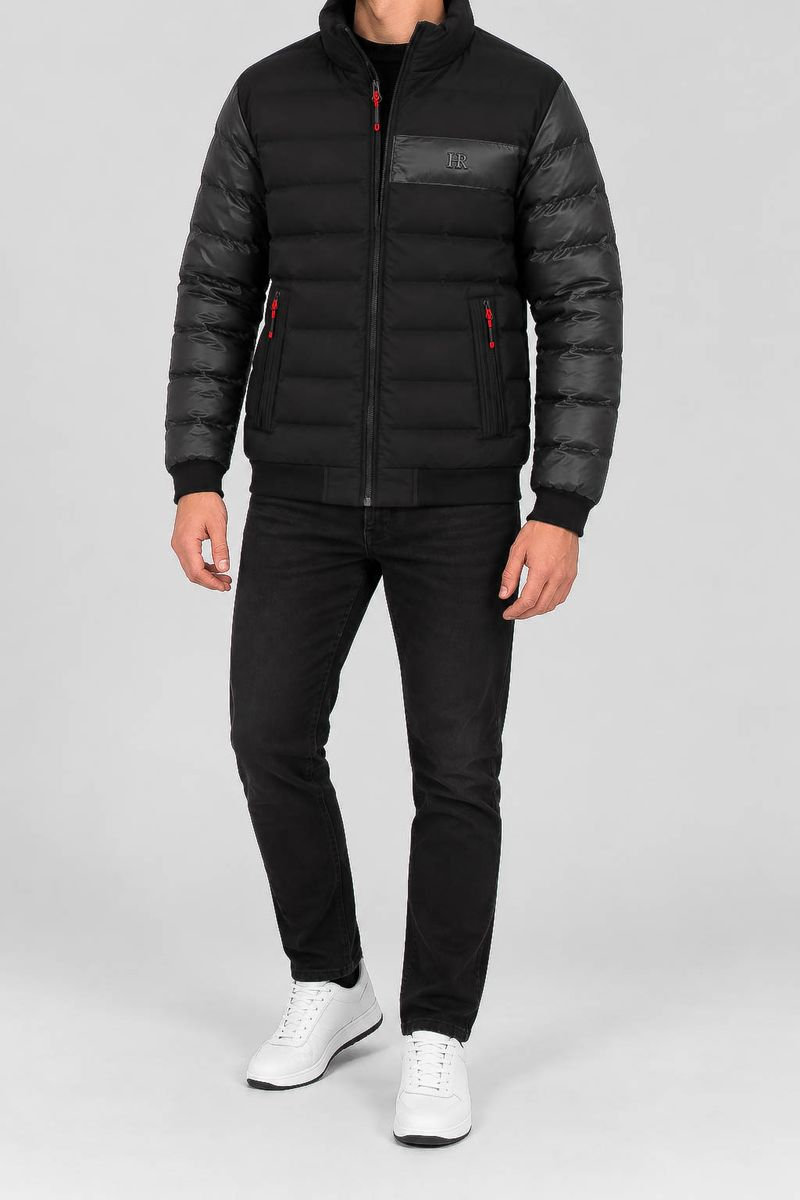 Men's demi-season jacket, black color, 214R819-5
