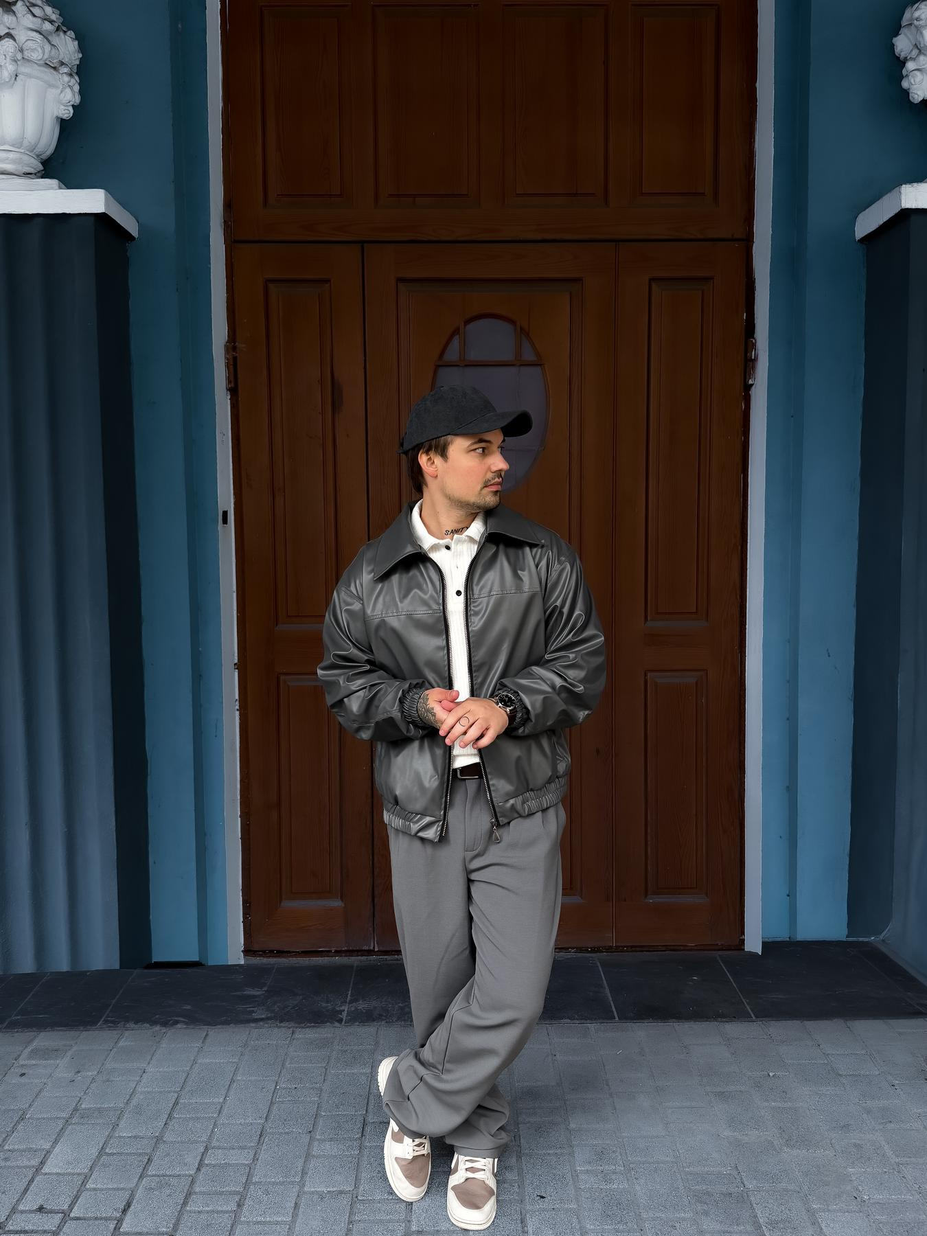 Grey Leather Jacket