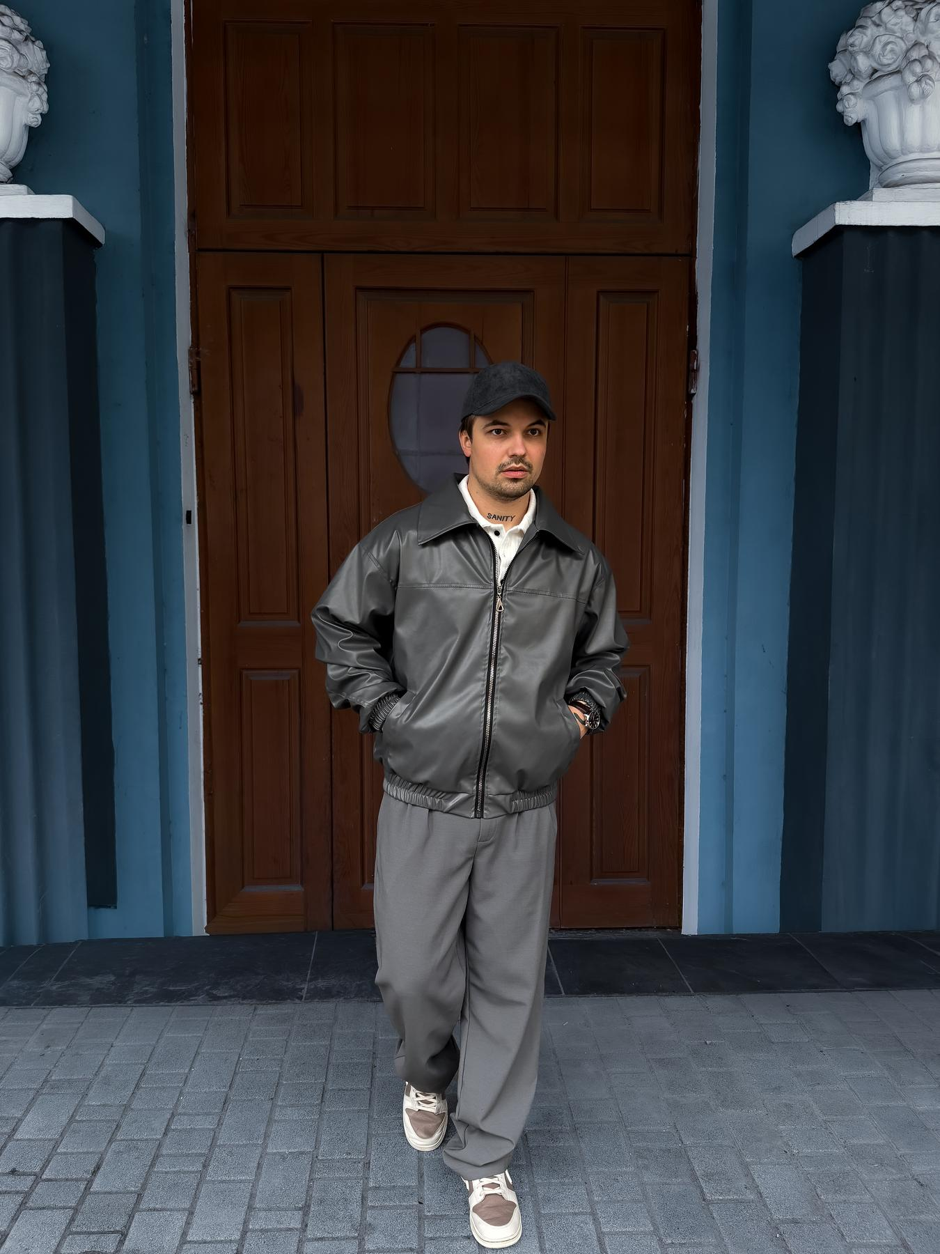 Grey Leather Jacket