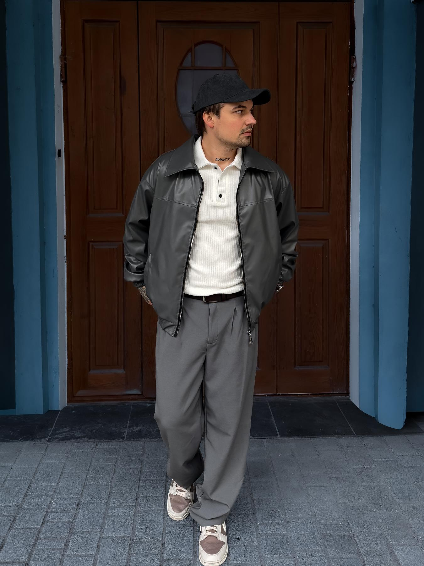 Grey Leather Jacket