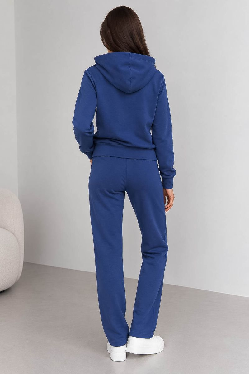 Women's solid sports suit, blue color, 244R1101