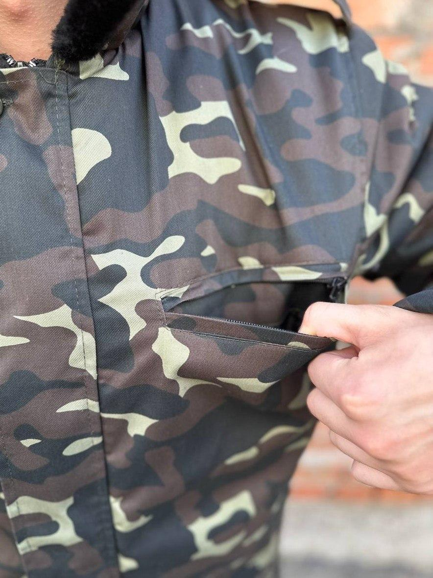 Winter Fur Bushel Coat "Oak" Camouflage Plus Size