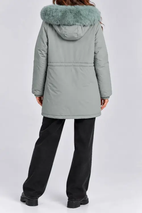 Women's winter jacket, light olive color, 129R8527