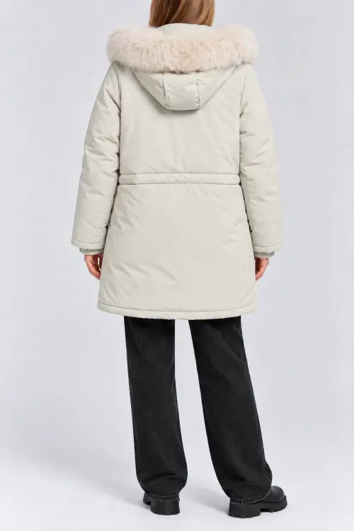 Women's winter jacket, light beige color, 129R8527