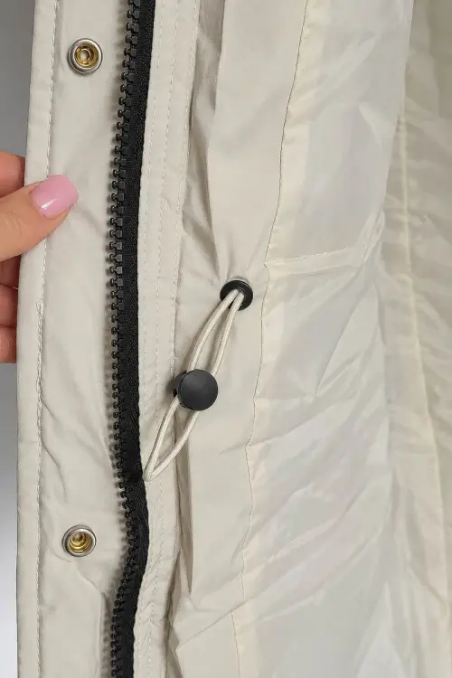 Women's winter jacket, light beige color, 129R8527