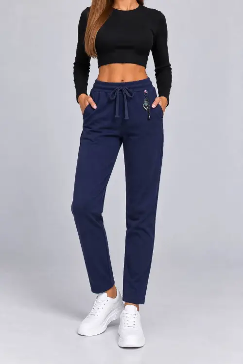 Штани жіночі на флісі, колір синій, 243RSY-2065
