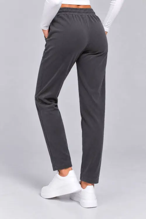 Women's fleece pants, dark gray color, 243RSY-2036