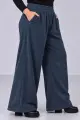 Штани жіночі кашемірові палаццо, колір синій, 257R120-11 - Фото 4
