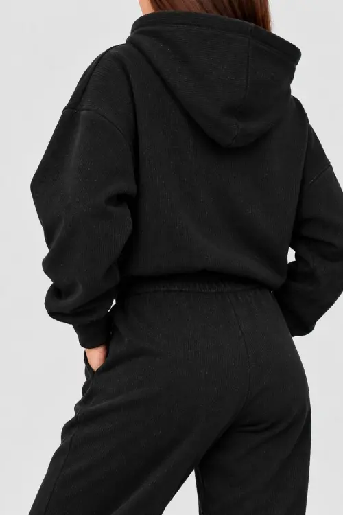 Women's knit suit, black color, 244R9137