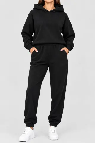 Women's knit suit, black color, 244R9137