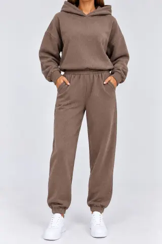 Women's knit suit, brown color, 244R9137