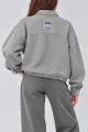 Женская однотонная кофта на молнии, цвет серый, 244R1807-5 - Фото 4