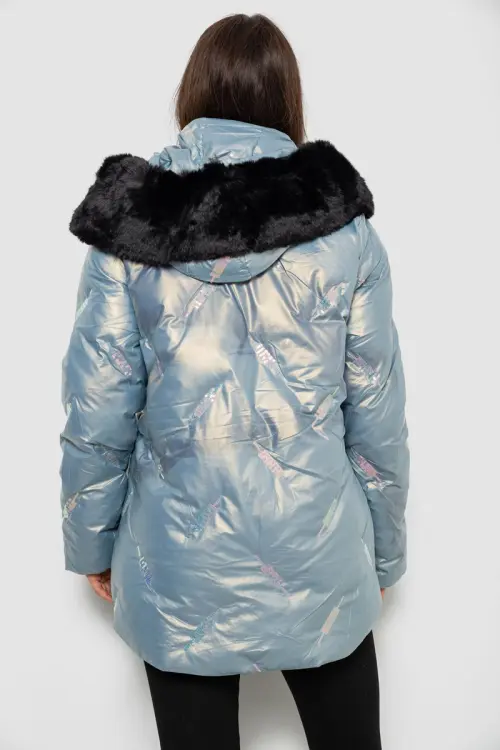 Куртка жіноча зимова коротка, колір блакитний, 244R22-832