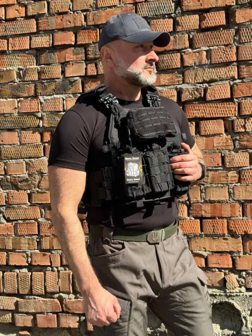 Tactical Plate Carrier Single Sword with 7 Pouches, Black