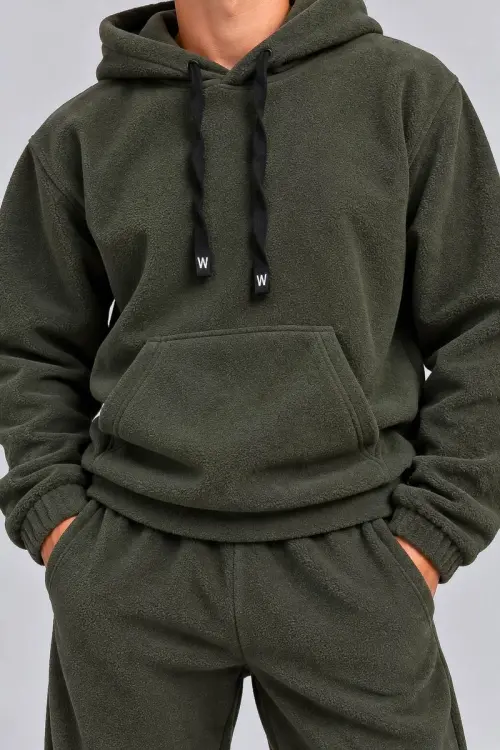 Men's Sports Suit on Fleece, Khaki Color, 257R662