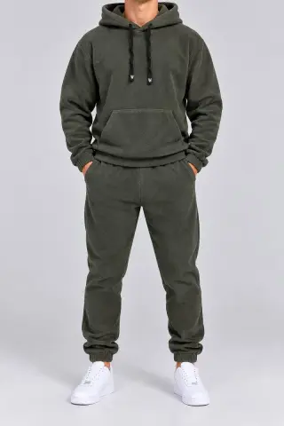 Men's Sports Suit on Fleece, Khaki Color, 257R662