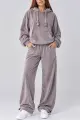 Women's velour sports suit, light powder color, 241R2001-20 - Photo 1