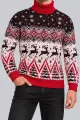 Men's Christmas Turtleneck Sweater, Red Color, 214R24713 - Photo 1
